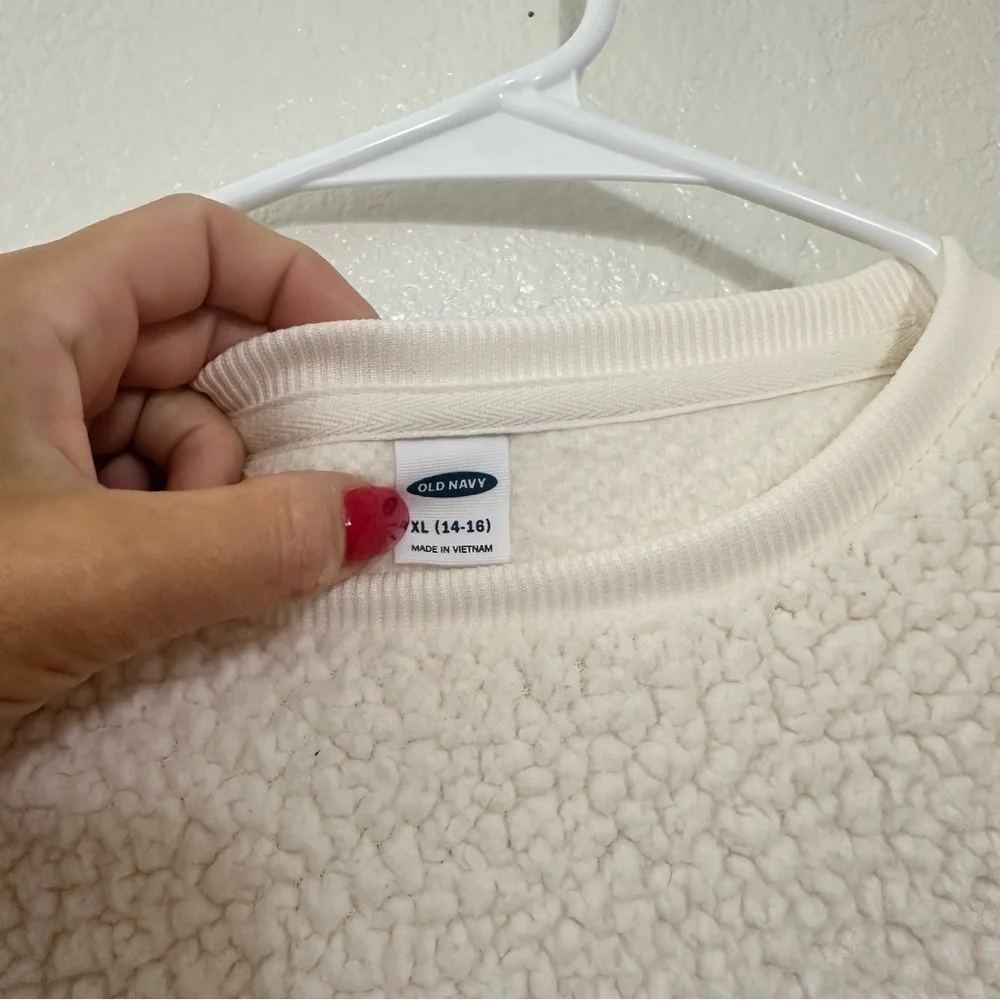 Old Navy Slouchy Sherpa Cropped Pullover XL